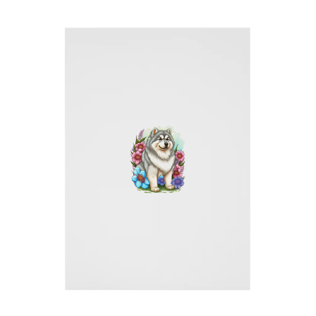 znbmsrrの花アラスカの子犬。 愛犬家のためのキュートなデザイン。 吸着ポスター