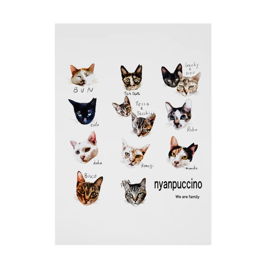 保護猫カフェ　にゃんプチーノの2022年　にゃんプチーノ　１期生 吸着ポスター