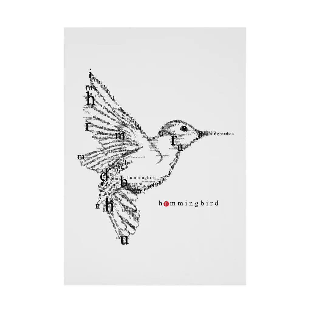 t-shirts-cafeのフォントイラストレーション『hummingbird（ハミングバード・ハチドリ）』 吸着ポスター