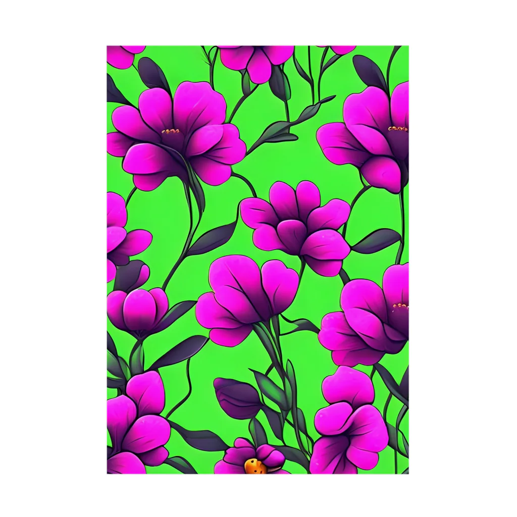 dolphineの紫の鮮やかな花 吸着ポスター
