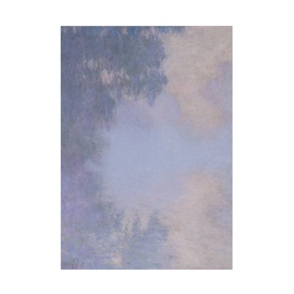 世界美術商店のジヴェルニー近郊のセーヌ川支流(霧) / Branch of the Seine near Giverny (Mist) Stickable Poster