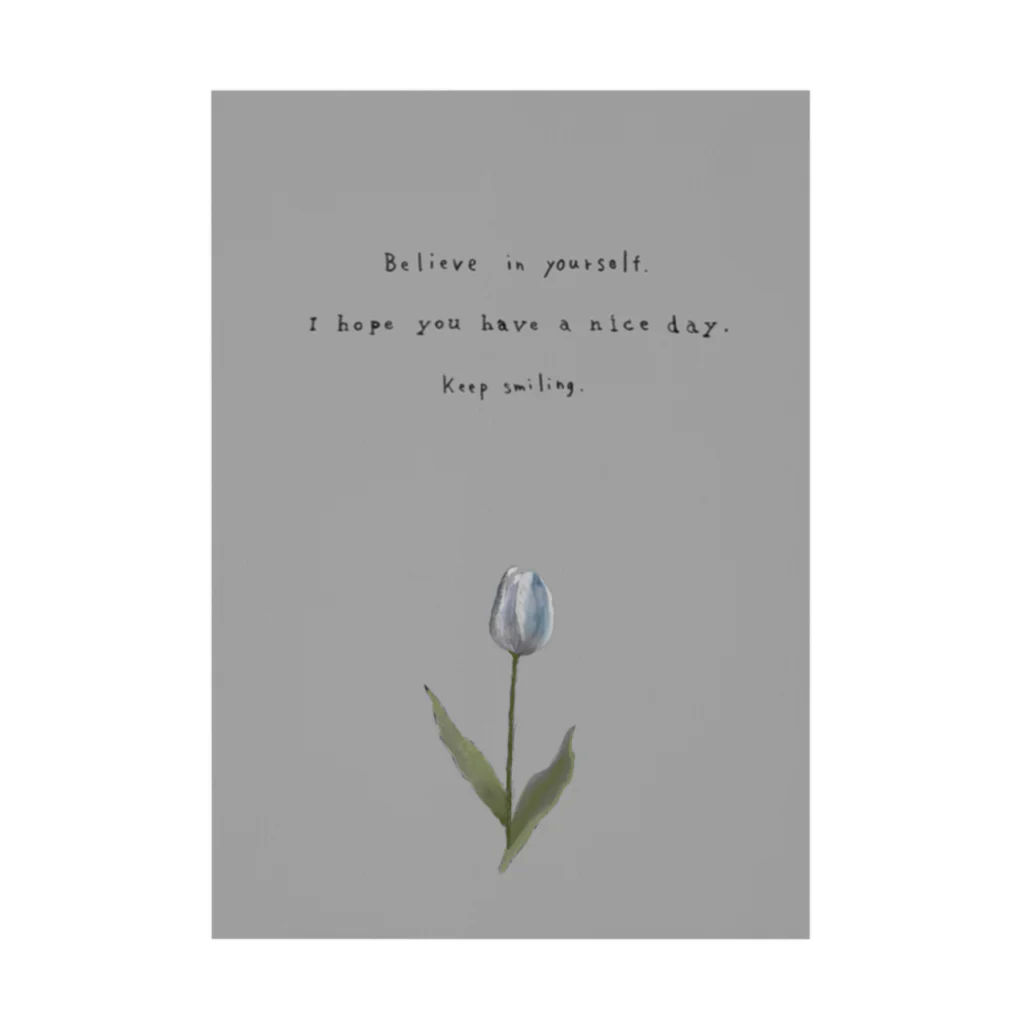 rilybiiのTULIP, white gray blue . Stickable Poster