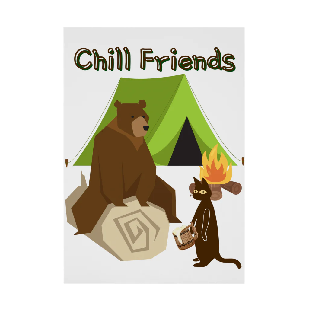 A&D Laid back lifeのChill friends  Stickable Poster