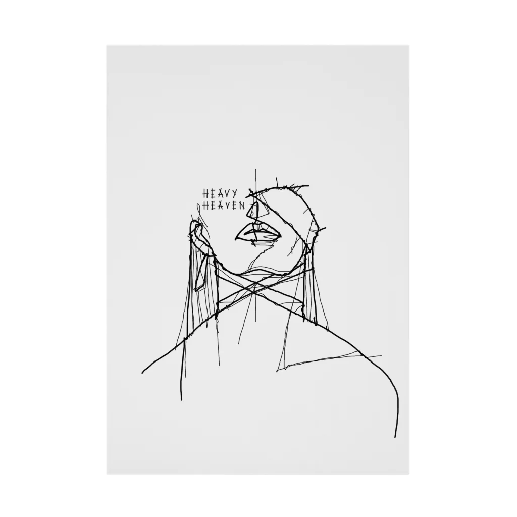 ツガイツツのヘビーヘヴン2 HEAVY HEAVEN　針金アート風イラスト　モノクロ Stickable Poster