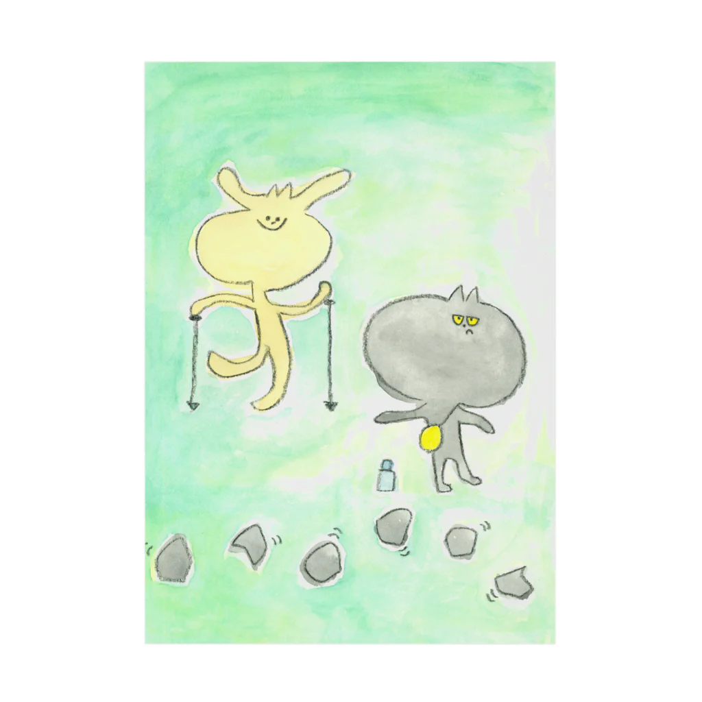 tonarichanのいぬくんとねこくん Stickable Poster