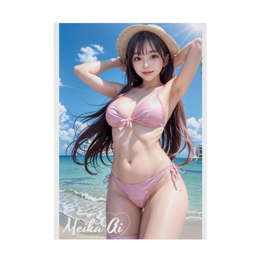 Meika AI goods storeのSummer Pink! Stickable Poster