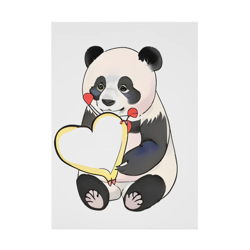 愛を届けるパンダの愛を送るパンダ Stickable Poster
