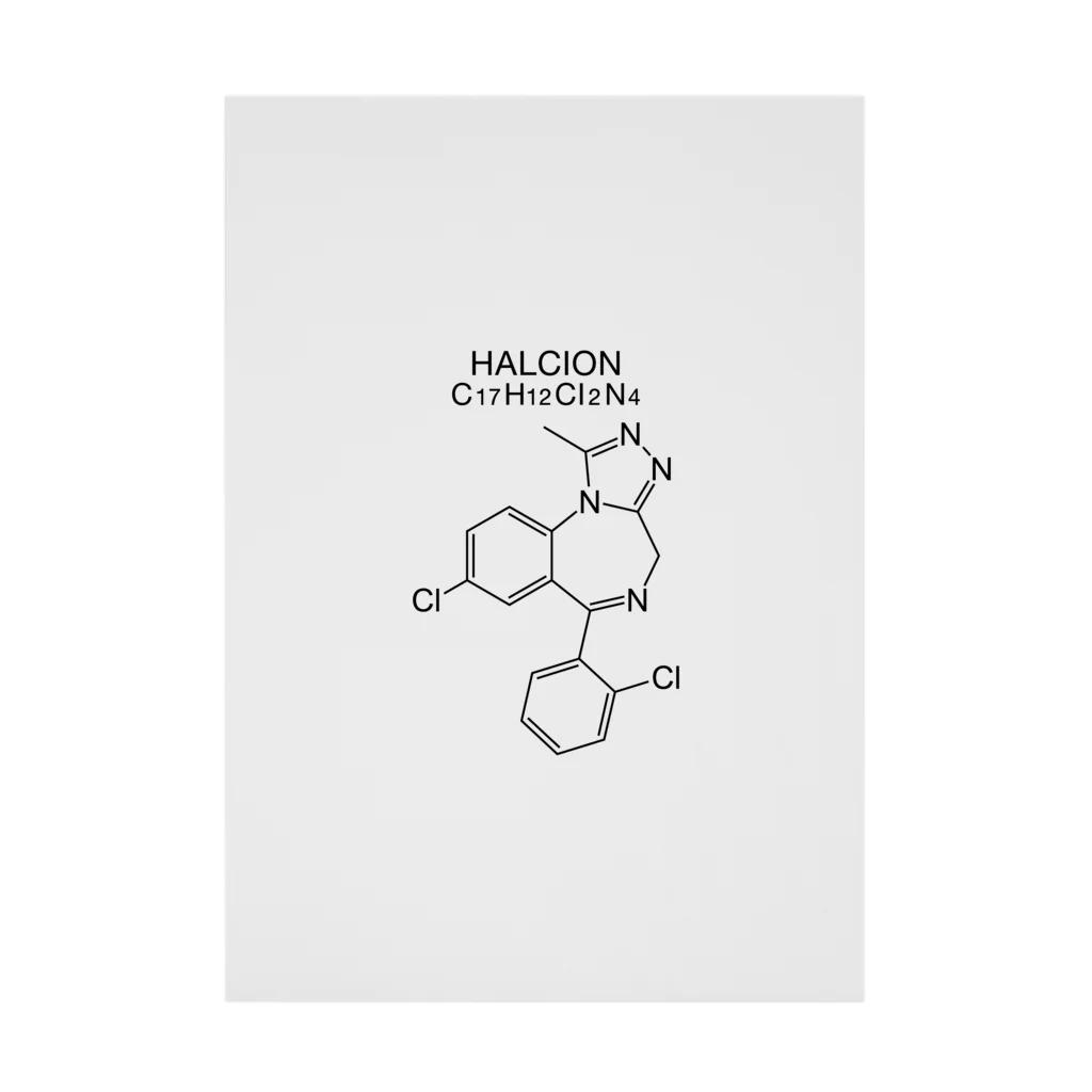 DRIPPEDのHALCION C17H12Cl2N4-ハルシオン-(Triazolam-トリアゾラム-) Stickable Poster