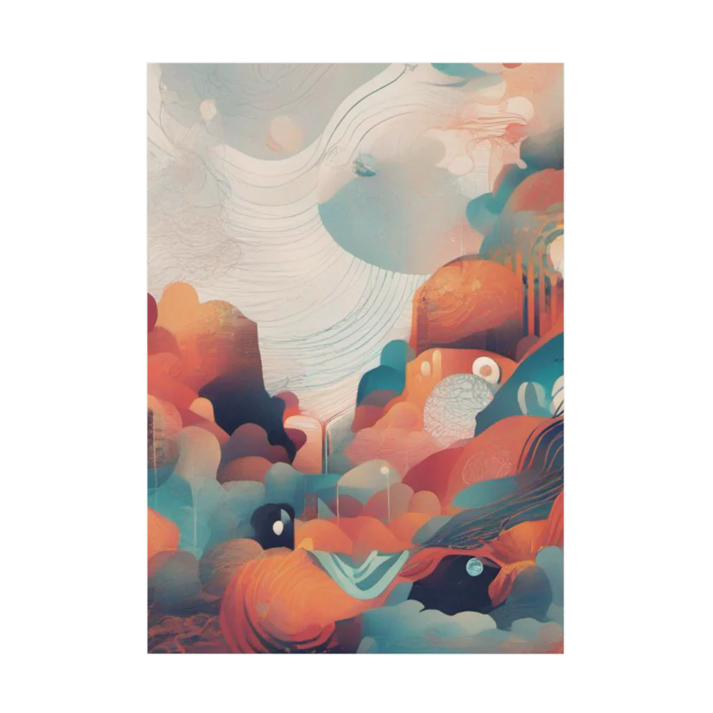  Neo Nature Threads（ネオ ネイチャー スレッズ）の緑の海中楽園　～Emerald Undersea Paradise～ Stickable Poster