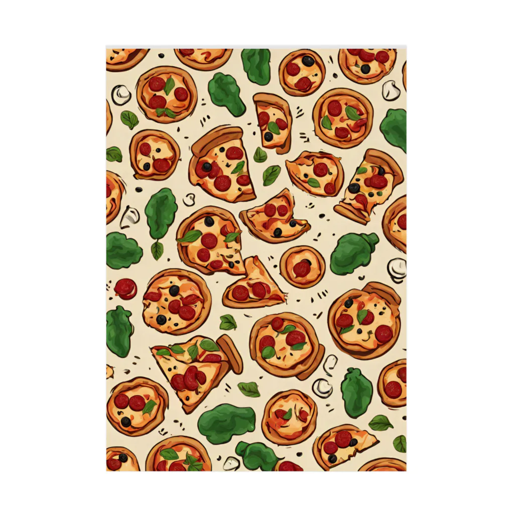 アニマルありまるのpizza plain background illustration 吸着ポスター