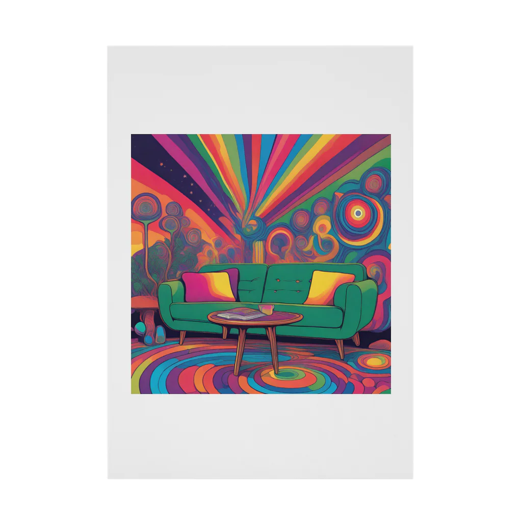 ranranのグリーンソファーのある風景 Stickable Poster