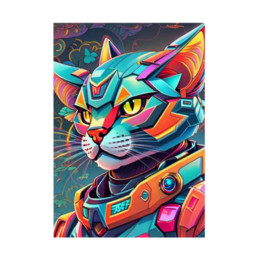 629_CAT_ARTのカラフルメカキャット Stickable Poster