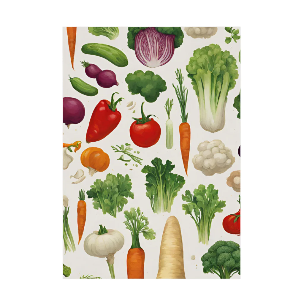 エルのショップの野菜たち Stickable Poster