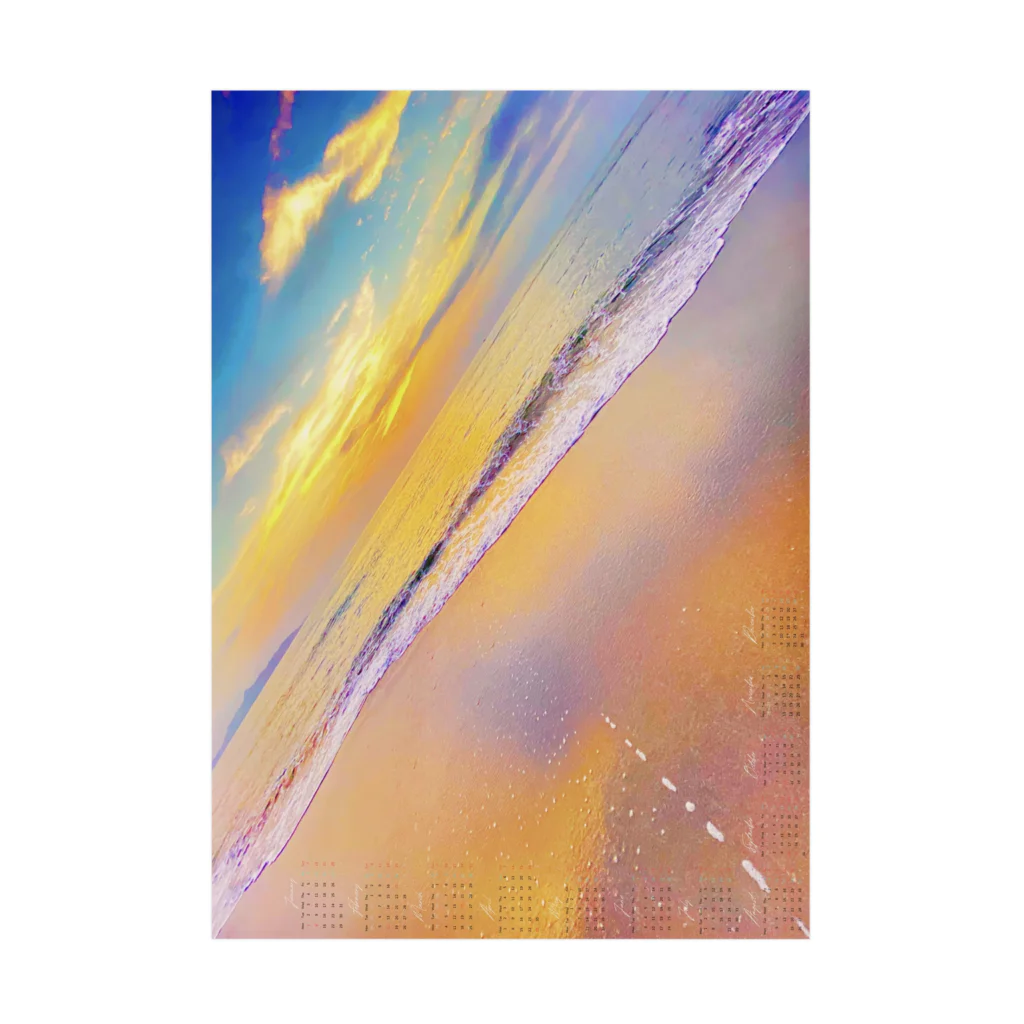 海と空と影の2024カレンダー Stickable Poster