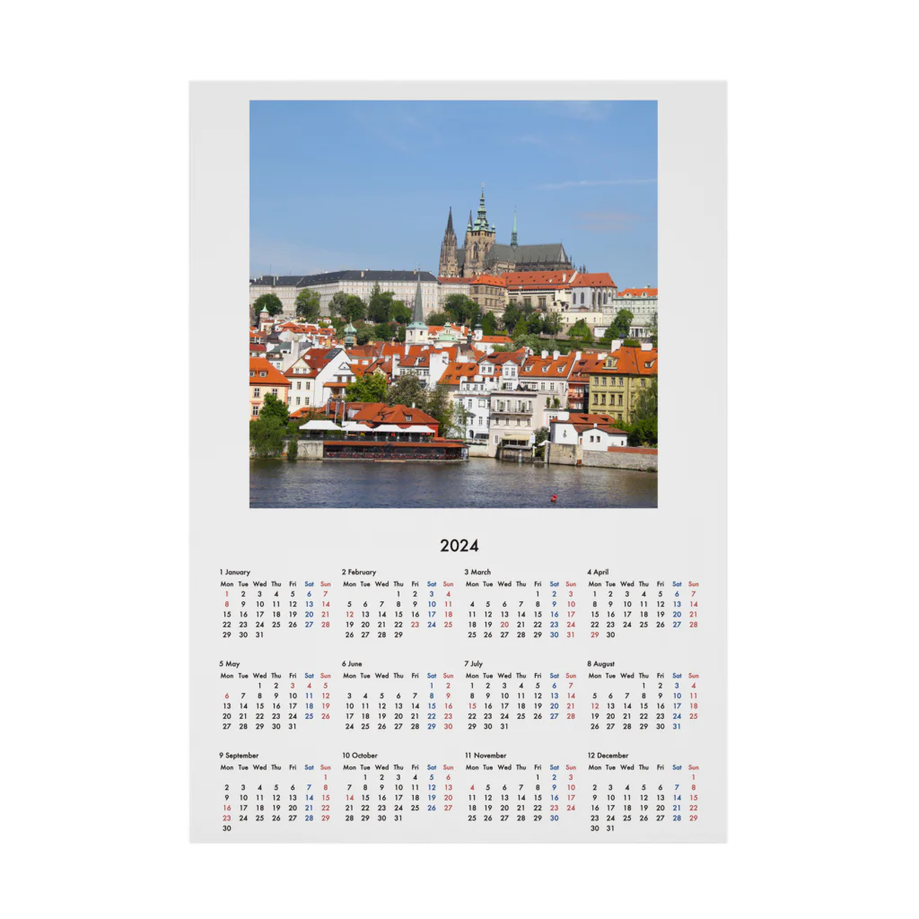 bitpiyoのプラハ城の写真のカレンダー2024 吸着ポスター