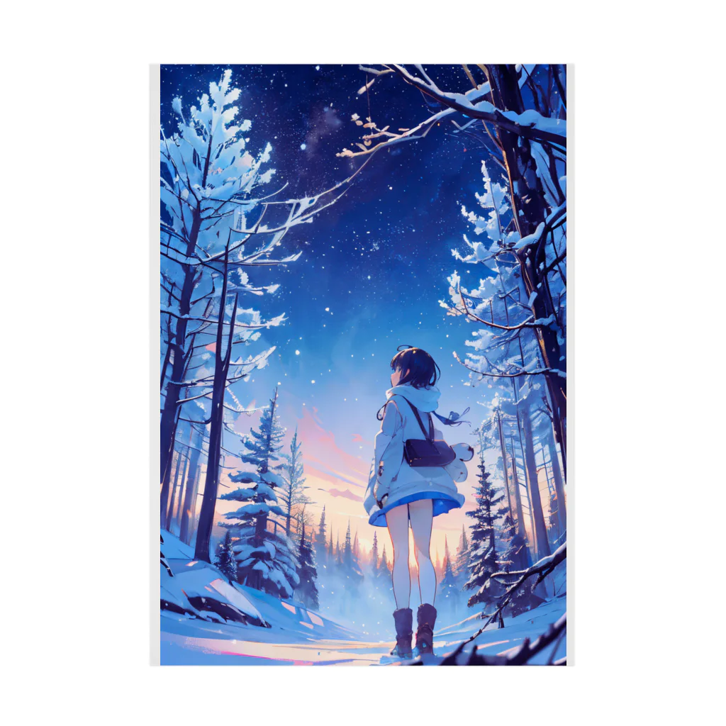 卯月なのかのMagical Winter Journey　〜雪に染められた銀世界の旅〜　No.4「Dawn」 吸着ポスター