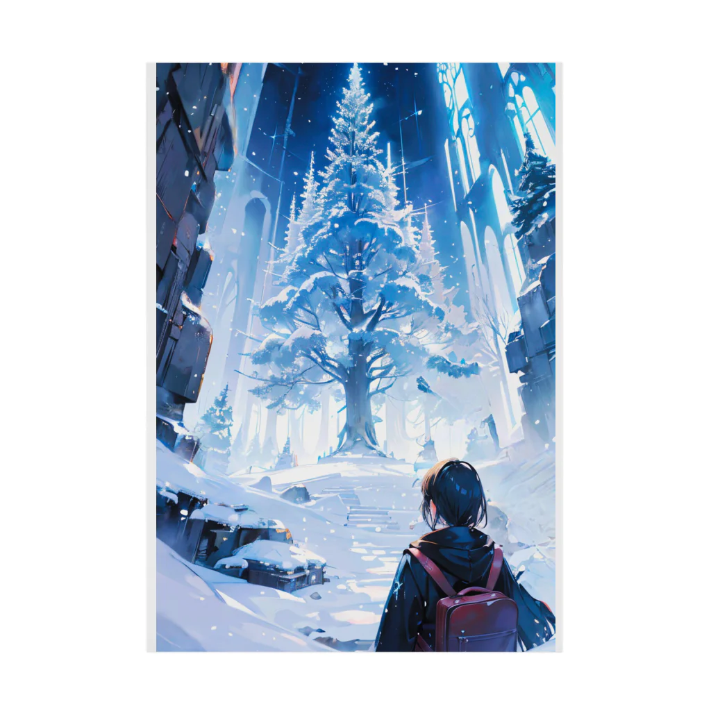 卯月なのかのMagical Winter Journey　〜雪に染められた銀世界の旅〜　No.3「常雪樹」 吸着ポスター