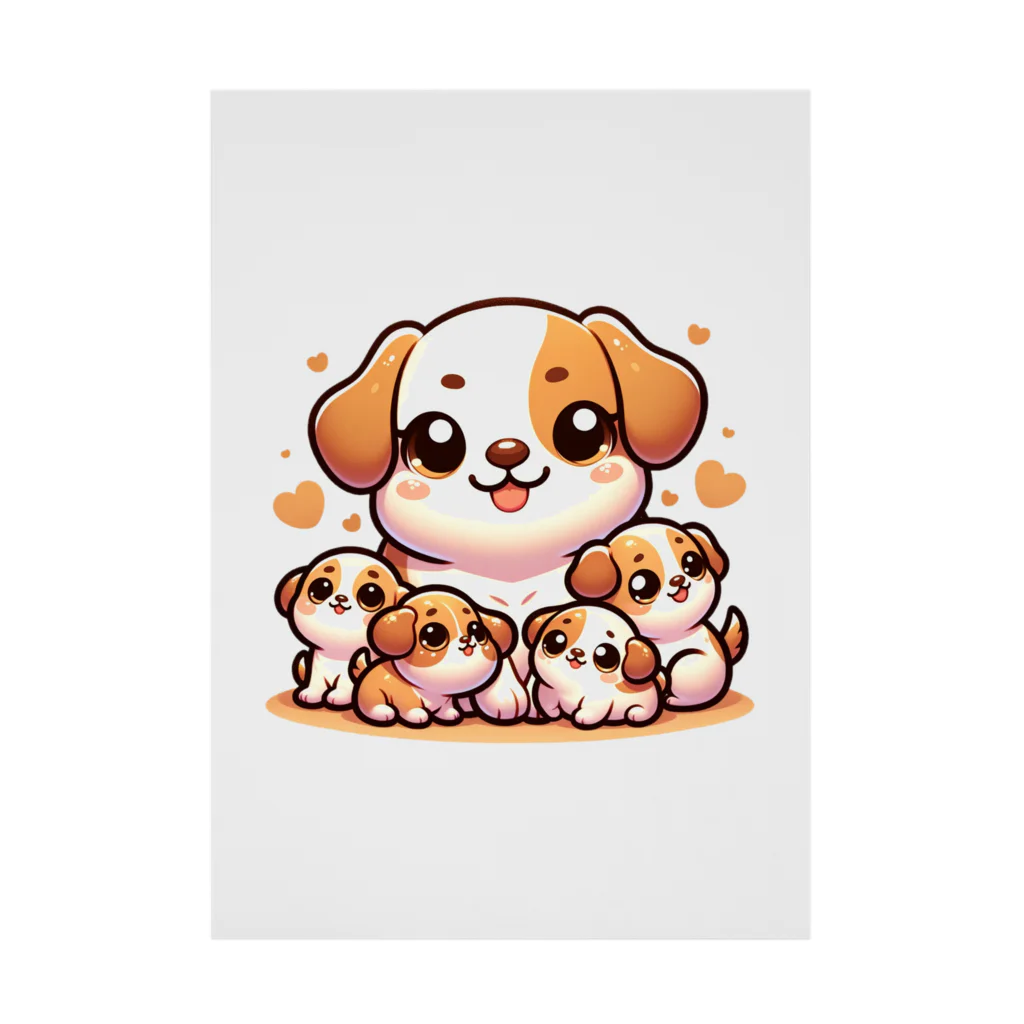 mitsu5872のわんぱく子犬とやさしいママ Stickable Poster
