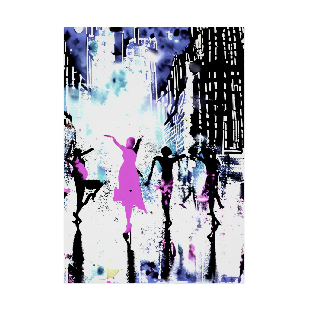 Moichi Designs Shop-2023のnew york dancer Stickable Poster