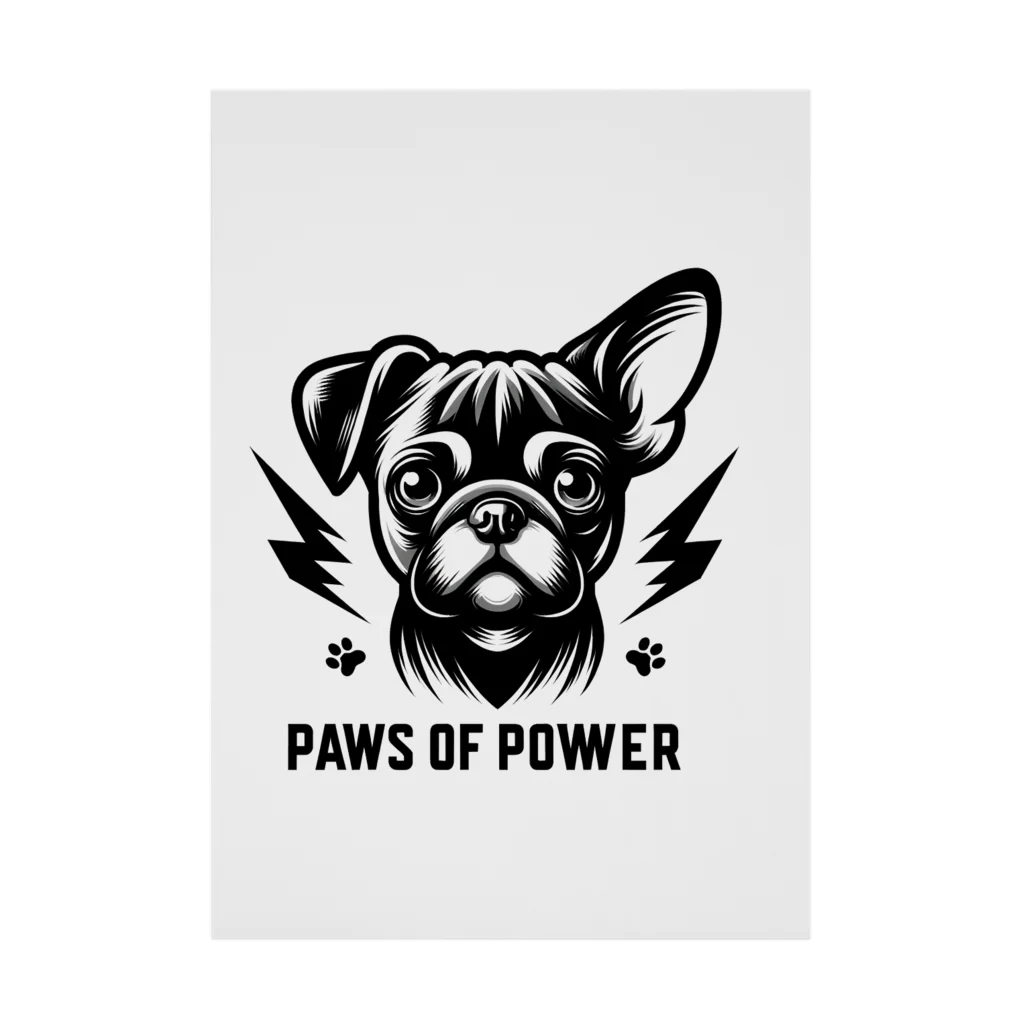 Urban pawsのパグチワワ「Paws of Power」 Stickable Poster