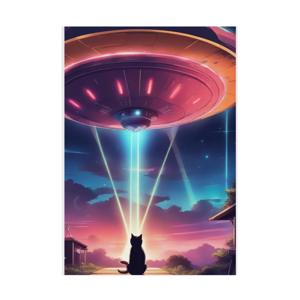 ParadigmStar　パラダイムスターのUFOに遭遇!? 不思議な猫のキャトルミューティレーション！👽🐱✨ Stickable Poster