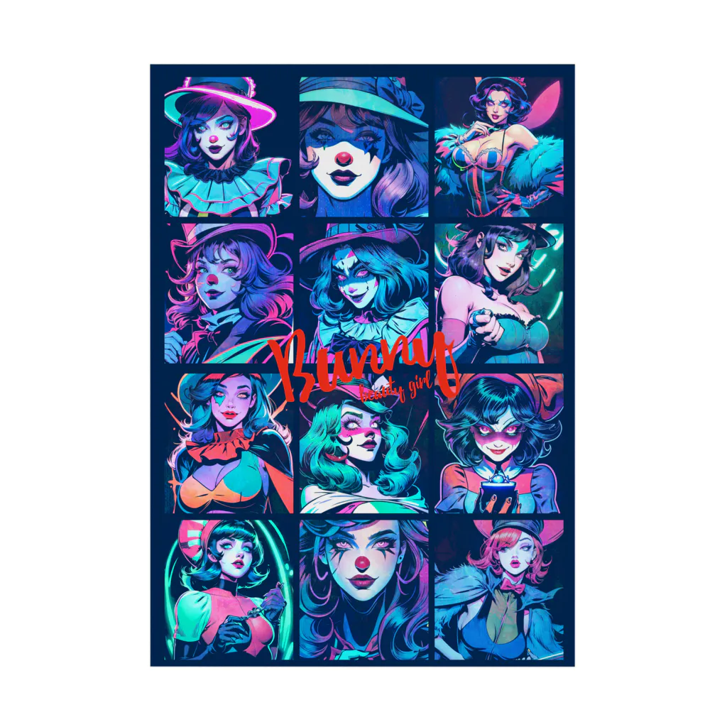 BUNNY-ONLINEのネオンアメコミアート74 Stickable Poster