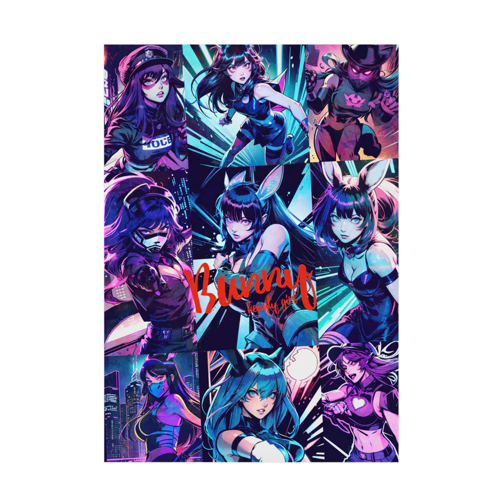 BUNNY-ONLINEのネオンアメコミアート116 Stickable Poster