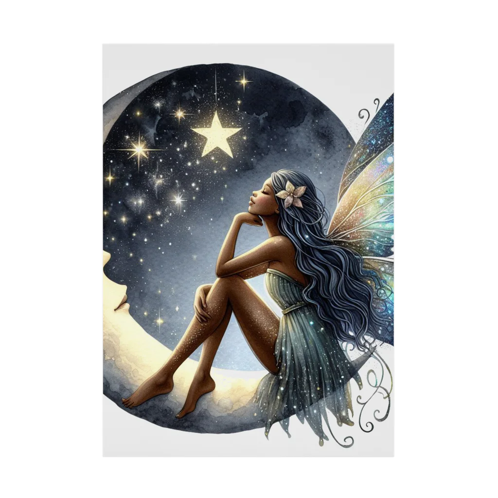 風光と妖精の月　星　妖精 1 Stickable Poster