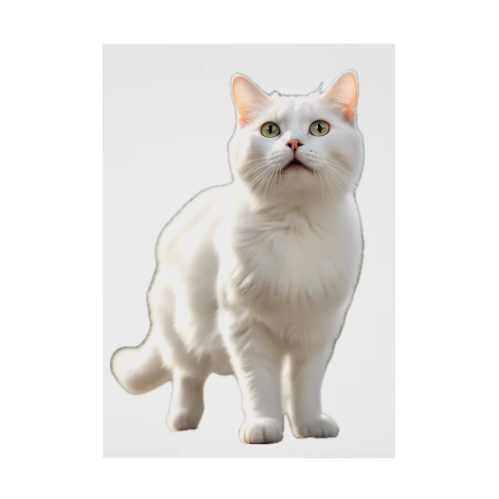 kiryu-mai創造設計の白猫ちゃん 吸着ポスター