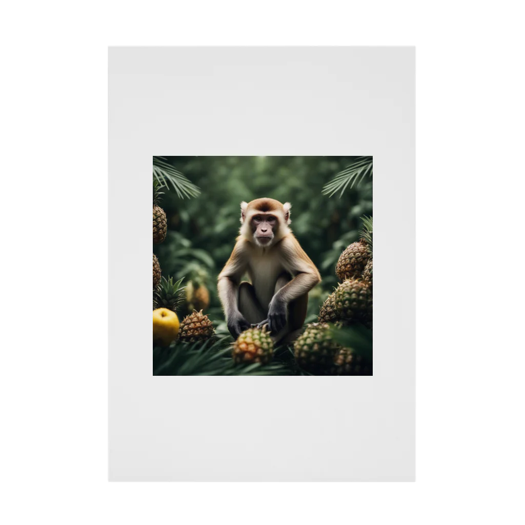 ZORATHのパイナップル　サル Stickable Poster
