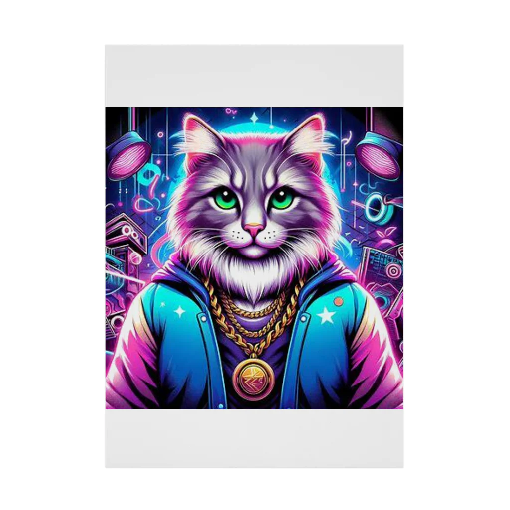 AIフォトSHOPのイケ猫DJ Stickable Poster