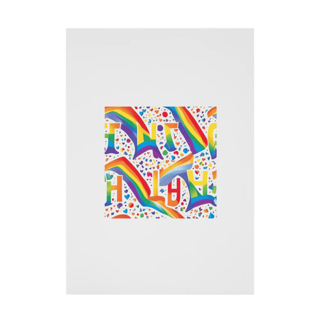 Happy　Rainbow　Flagのレインボーフラッグ Stickable Poster