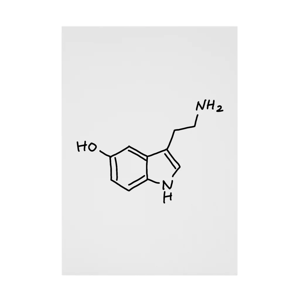 シンプルなケミカルたち。の精神安定 セロトニン（ブラック）Serotonin（Black） 吸着ポスター