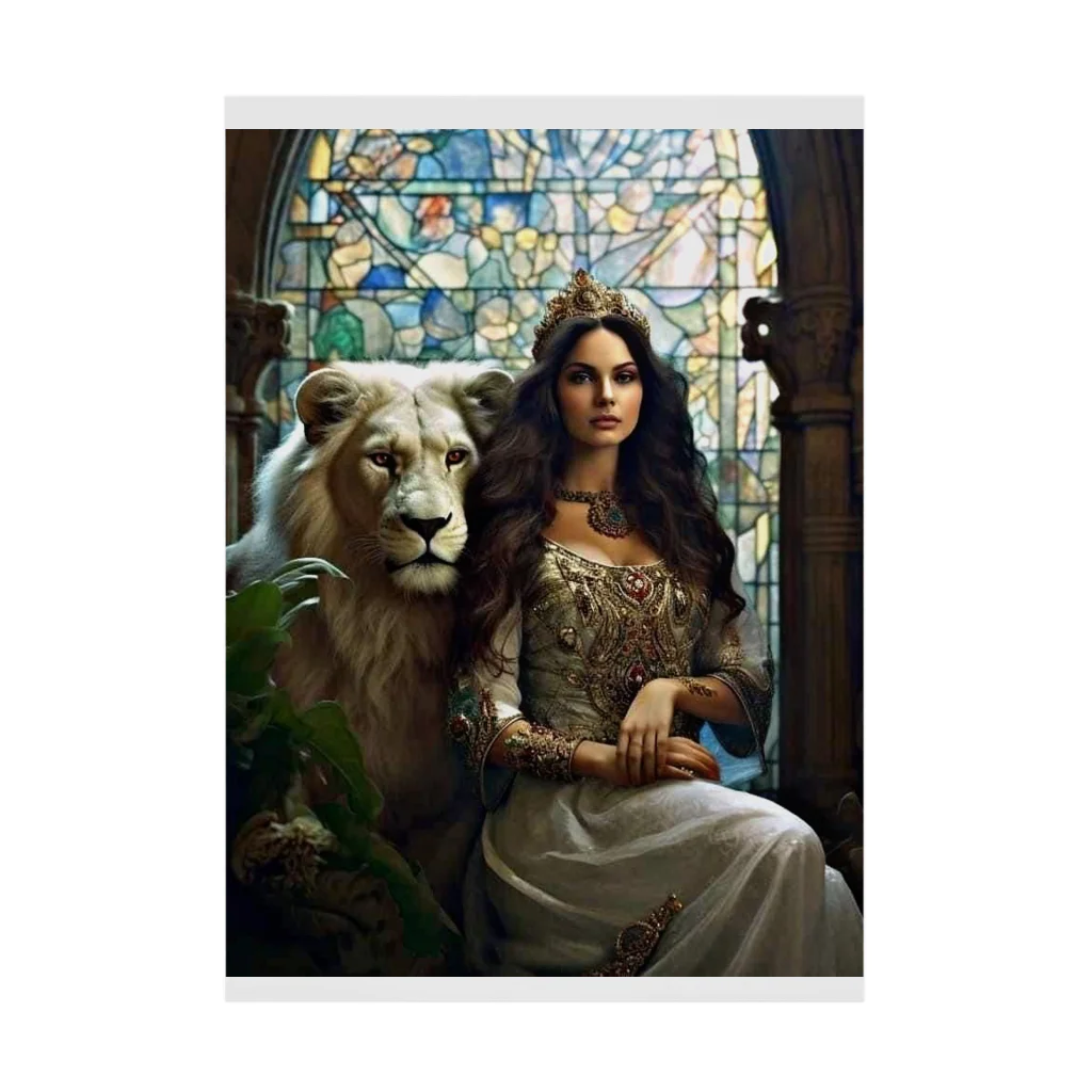 SWQAのホワイトライオンと彼女 Stickable Poster