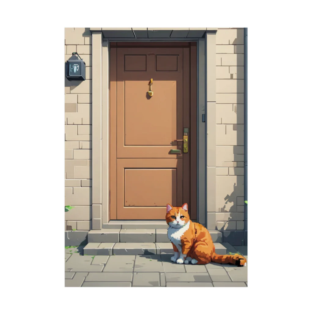 temtemの玄関で帰りを待つ猫 吸着ポスター