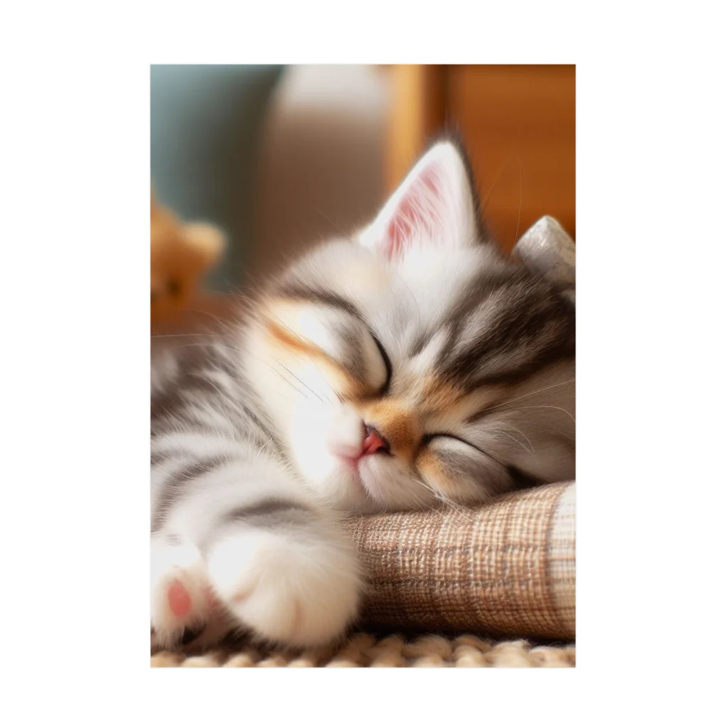 終わらない夢🌈の眠るにゃんこ😺zzz 吸着ポスター