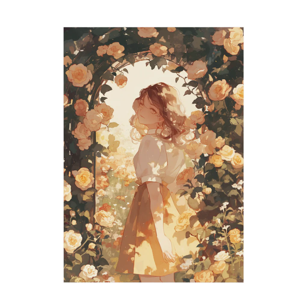 AQUAMETAVERSEのバラのアーチをくぐる美女　ラフルール　1859 Stickable Poster