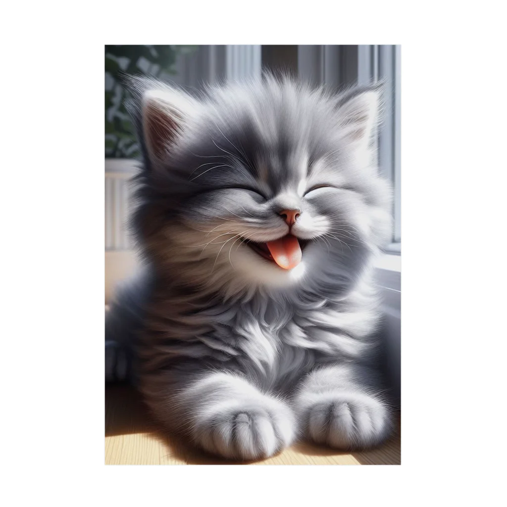 kangekiのあかんべにゃんこNo.4 Stickable Poster