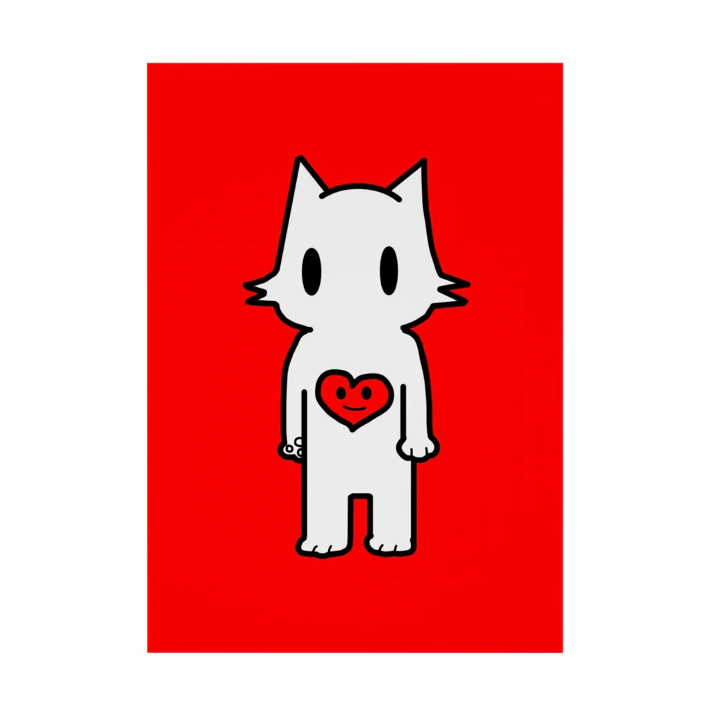 kotのムヒョウジョウなネコとあるヤボウをいだくココロ(ハート):red 吸着ポスター