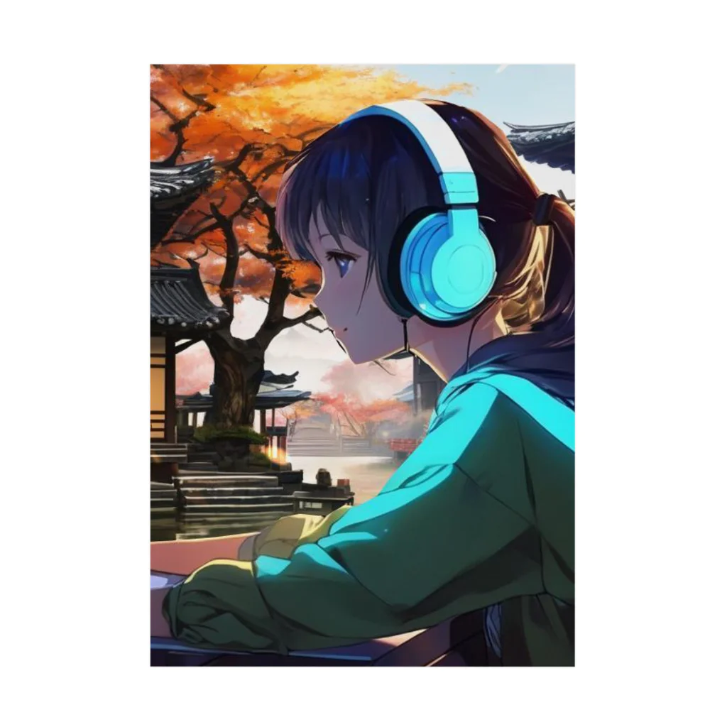 Nodoka Silence Library - WEB SHOPのTyping Girl Stickable Poster