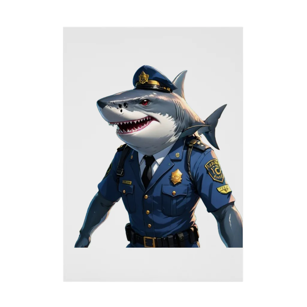れいの海の守護者：クールな警察鮫 吸着ポスター