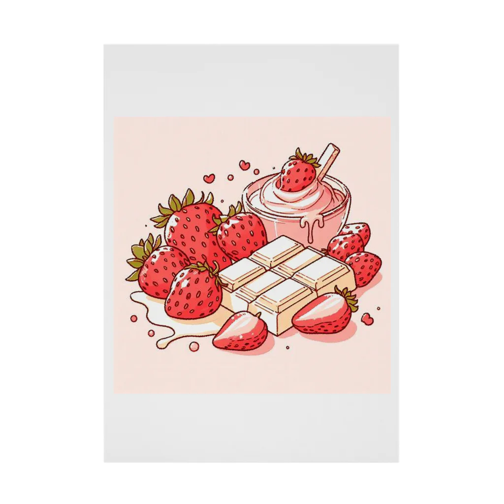 すとろべりぃの苺とピンクとホワイトチョコレートが可愛い3 吸着ポスター