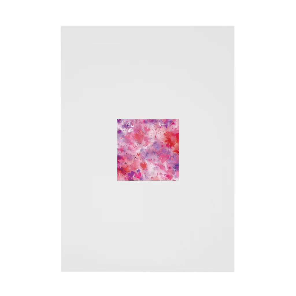 オンラインショップイエローリーフのハート　赤　ピンク　紫　可愛い Stickable Poster