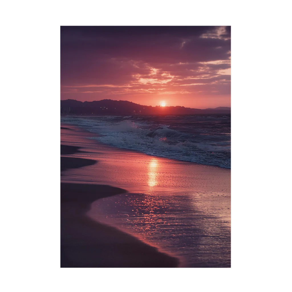Mysycaの海辺の夕日 吸着ポスター
