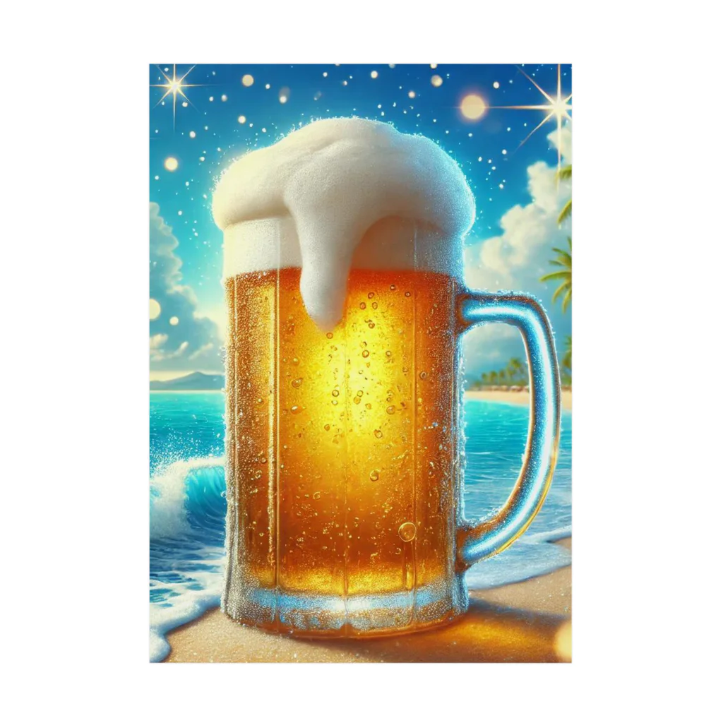 Snow-peaceのビーチとビールの楽園 吸着ポスター
