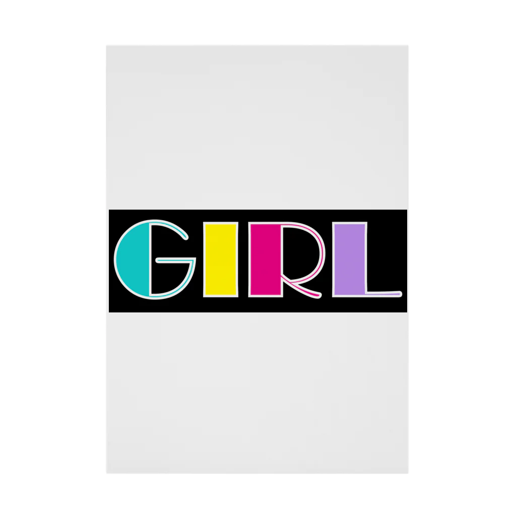 Ushi-Haruのレトロカラフル　GIRL Stickable Poster