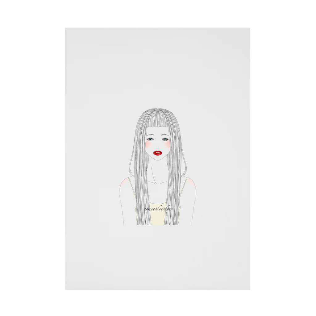 トマトコ ❇︎ イラストのロングヘアの女の子 吸着ポスター