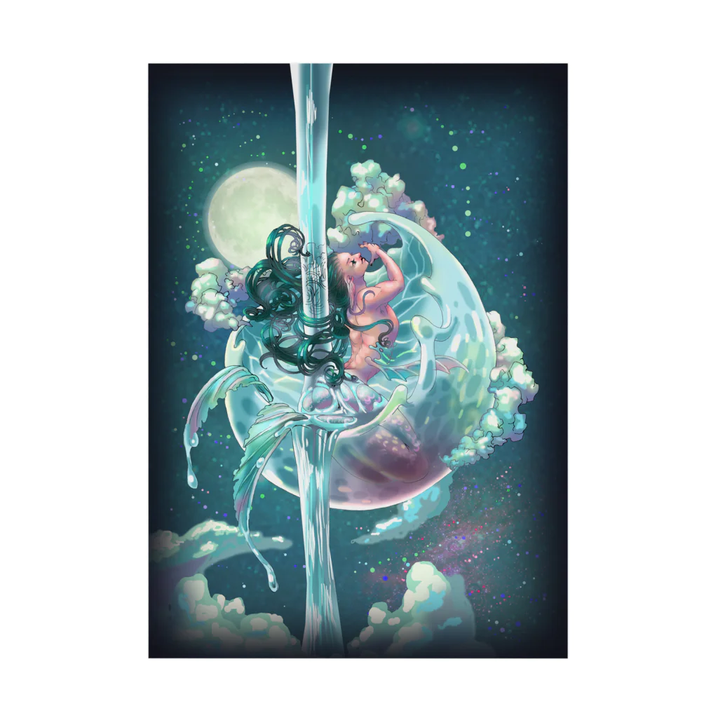 dim_shopの空に浮かぶ人魚 Stickable Poster