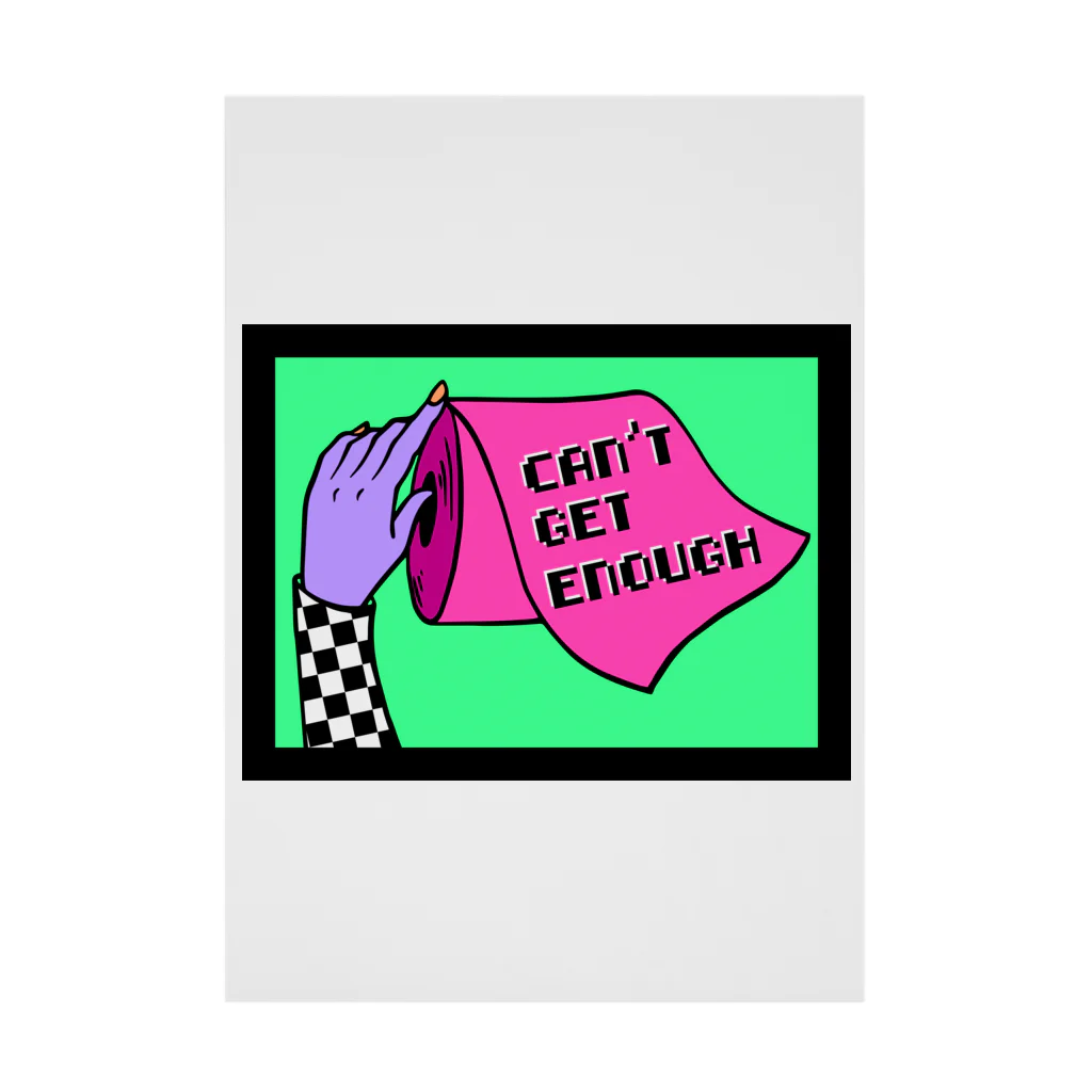 Mieko_KawasakiのCAN'T GET ENOUGH / GREEN トイレットペーパー　 Stickable Poster