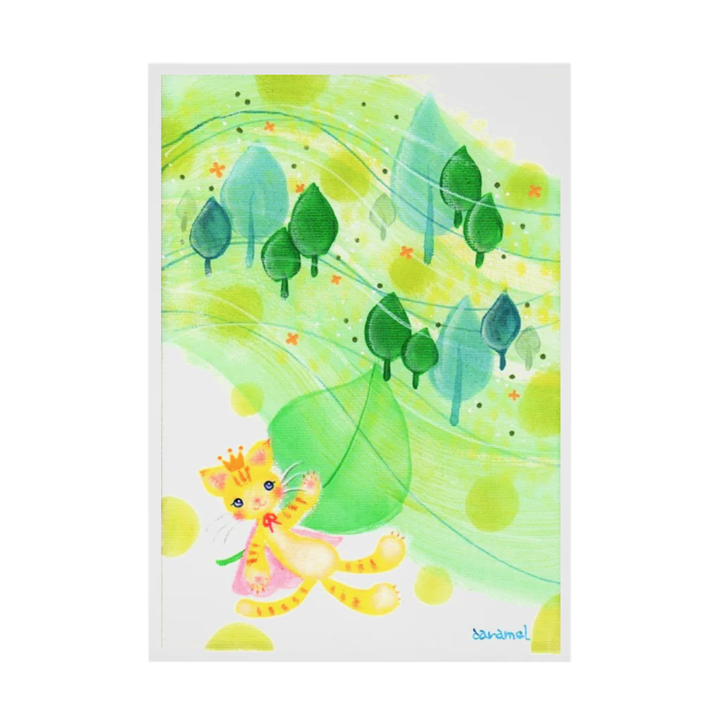 きゃらめる屋のcat prince green Stickable Poster